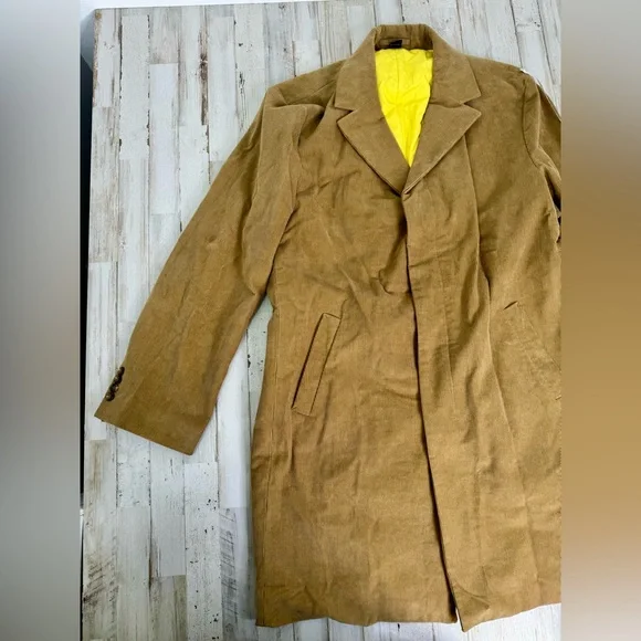 Vintage J. Crew Lined Trench Overcoat XL Tan - Picture 3 of 12